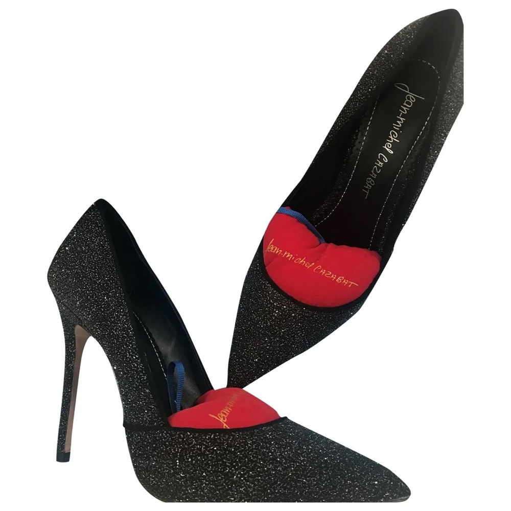 Jean-Michel Cazabat black glitter heels 36